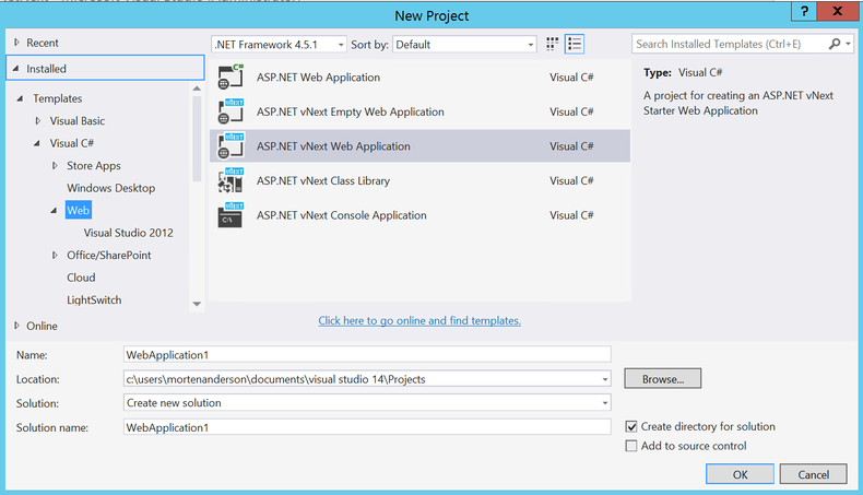 Morten Anderson  vNext is now in Visual Studio