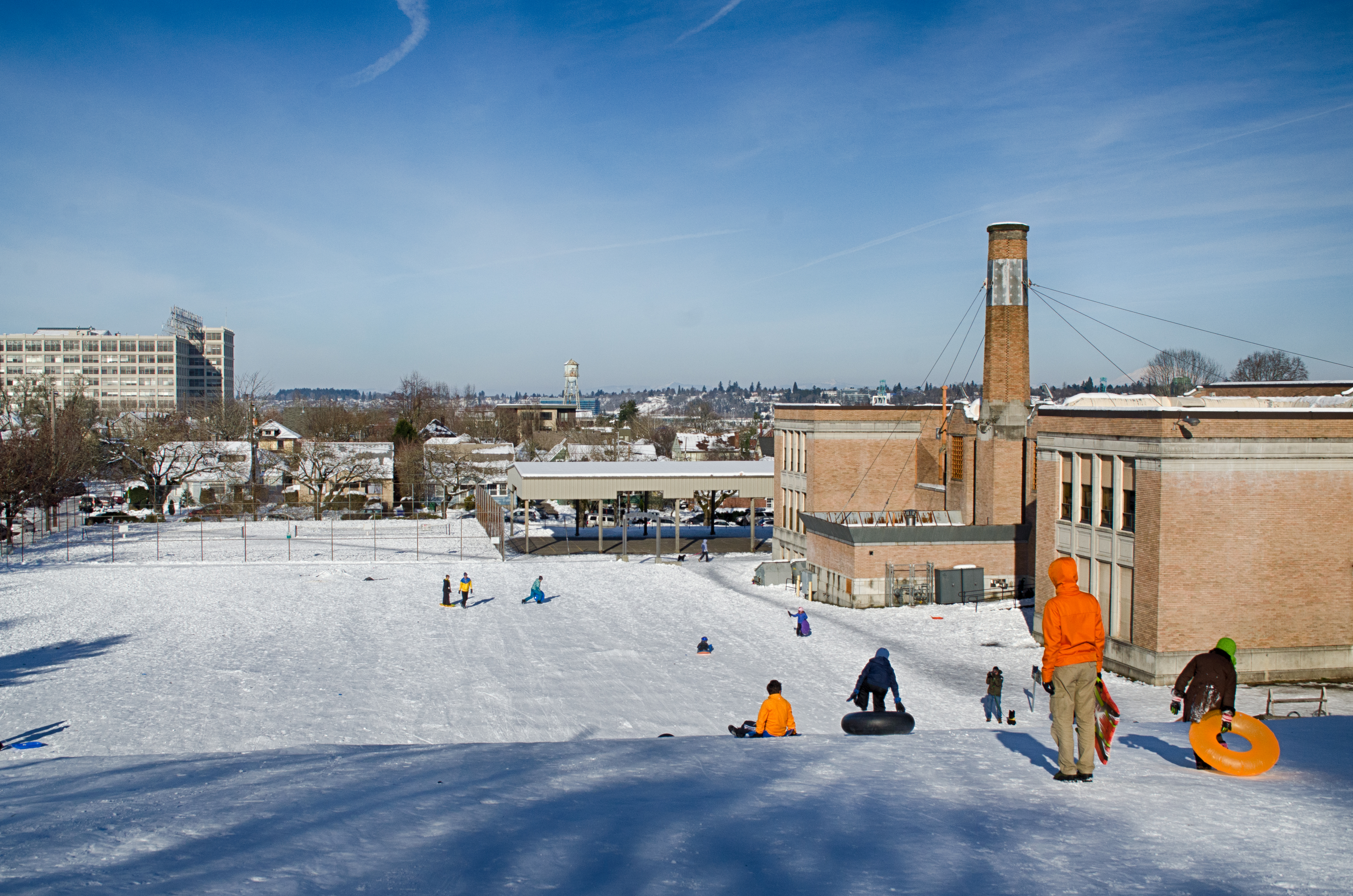 Sledding at Chapman 